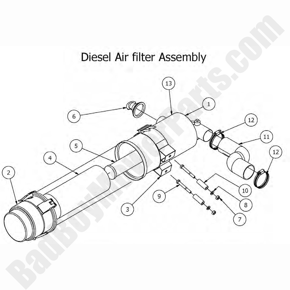 1553 - Bad Boy Mower Parts Lookup > 2017 > Diesel - 1100cc > Air Filter Assembly